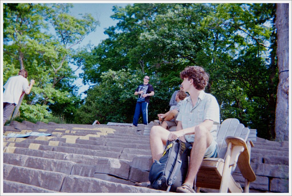 William on steps